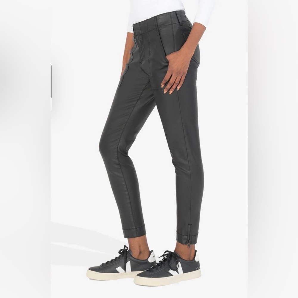 Kut from the Kloth Black Straight-Leg Faux Leather Pants